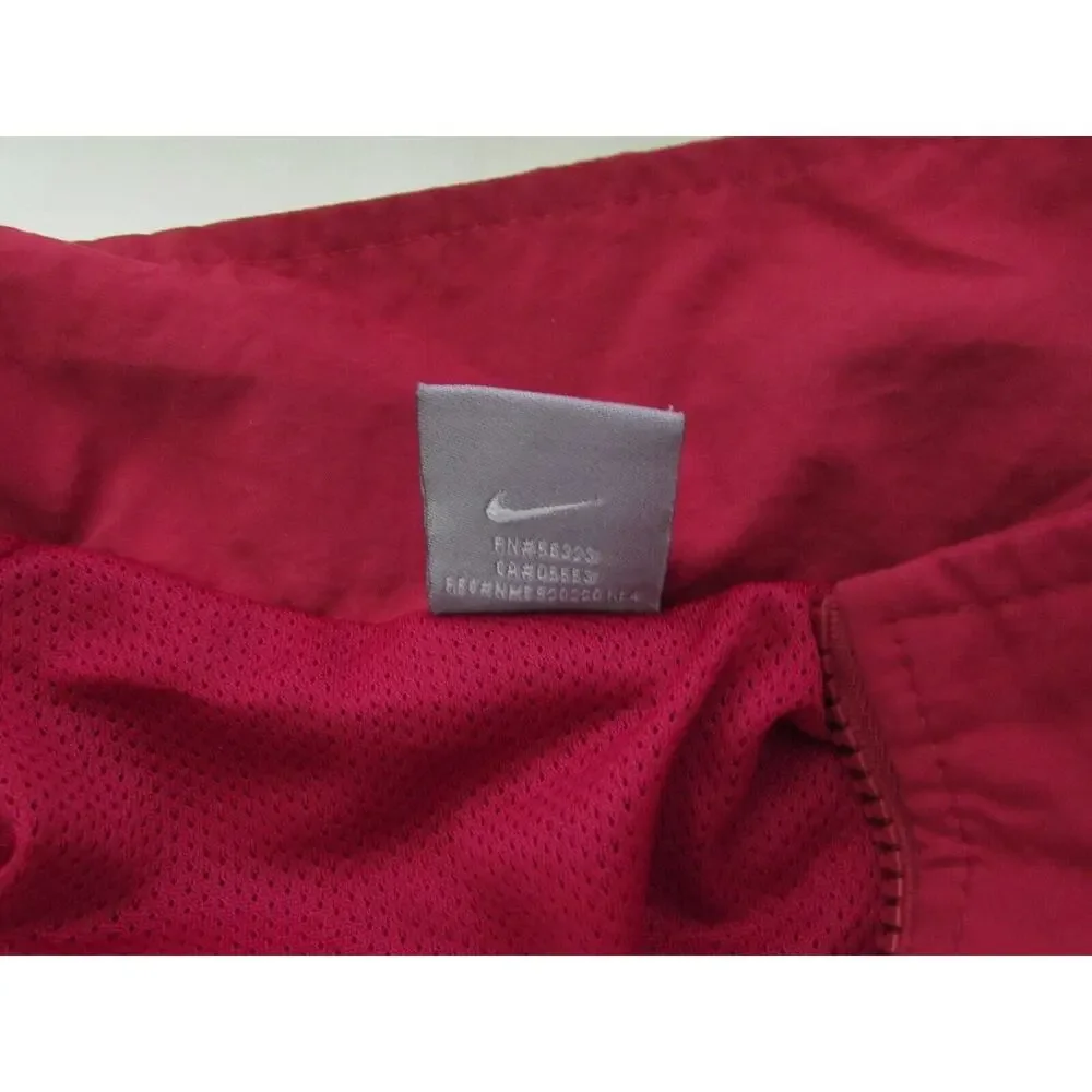 Nike men's XL red windbreaker jacket w/ side pockets zip up